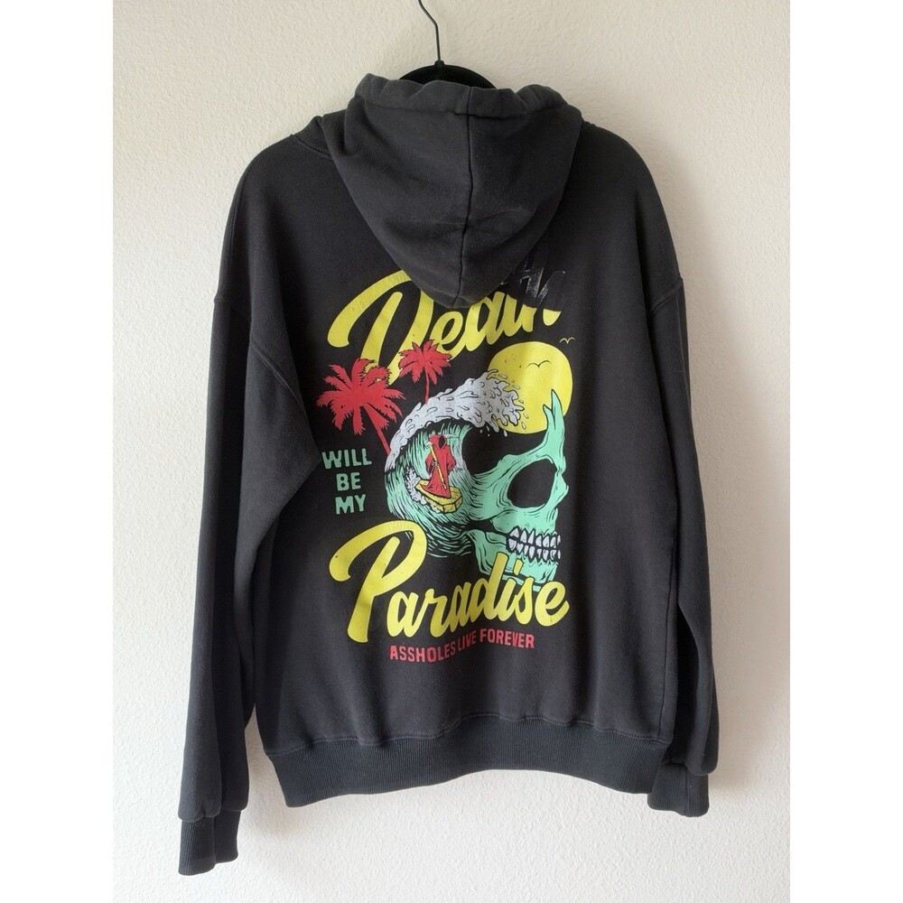 ALF A**holes Live Forever Black Hoodie Death Paradise Linda Finegold Emo Medium